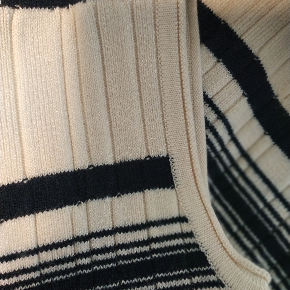 Theory Striped Ribbed Knit Sleeveless Midi Dress - Picture 9 of 9